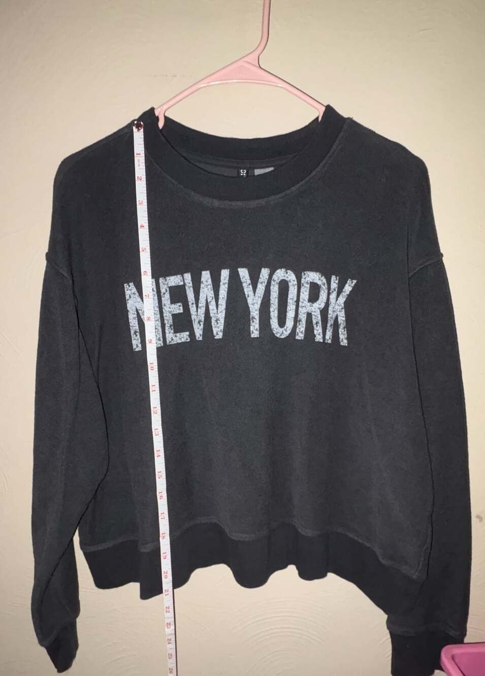 H&M Divided New York Distressed Graphic Sweatshirt Charcoal Grey Size L